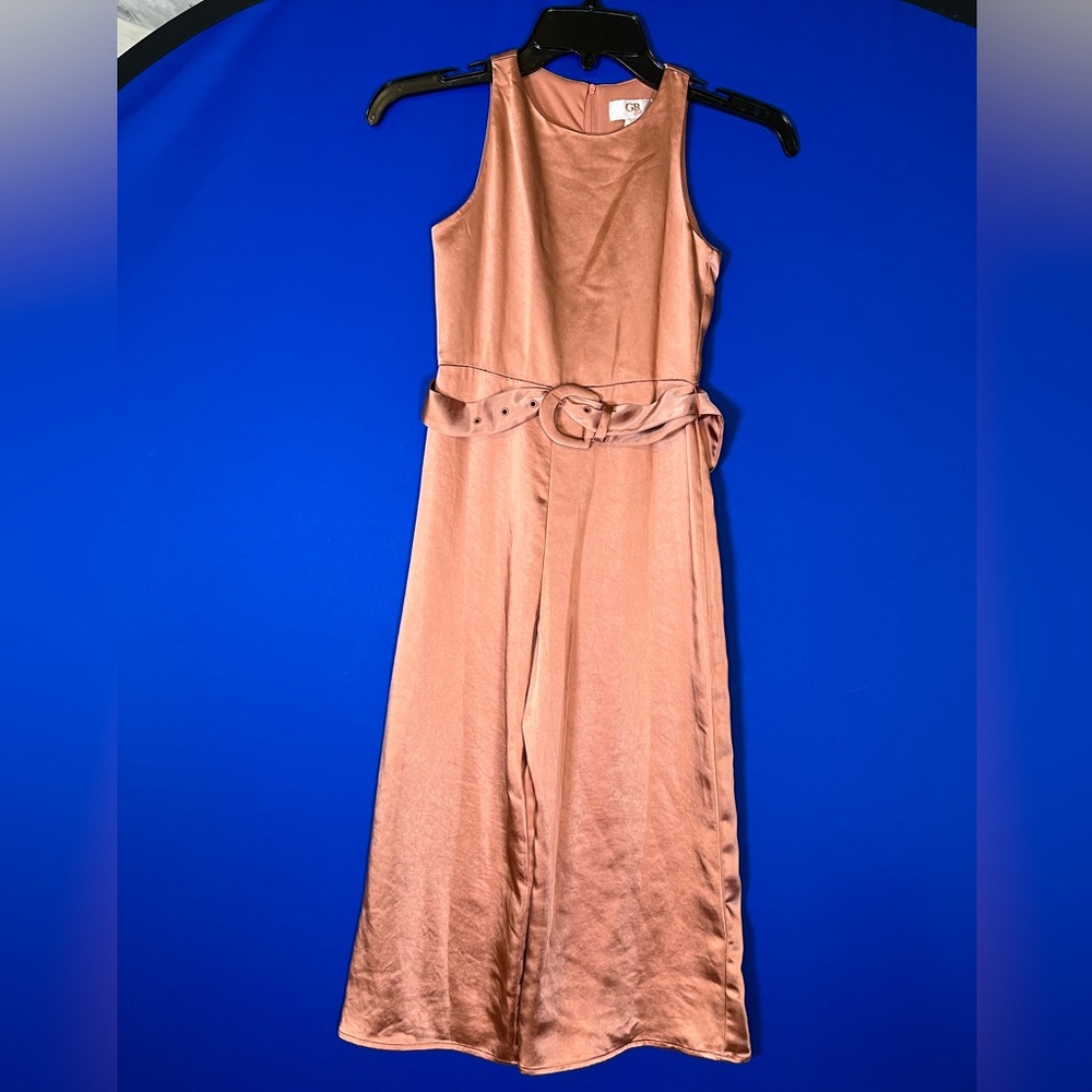 GB girls Rose gold jumpsuit with belt